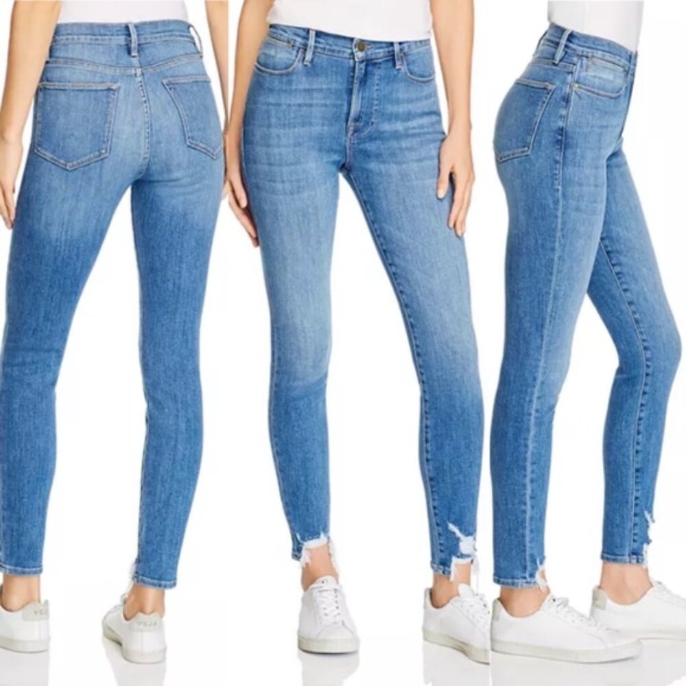 Frame Denim Le High Skinny Chewed-Hem Jeans Size 27